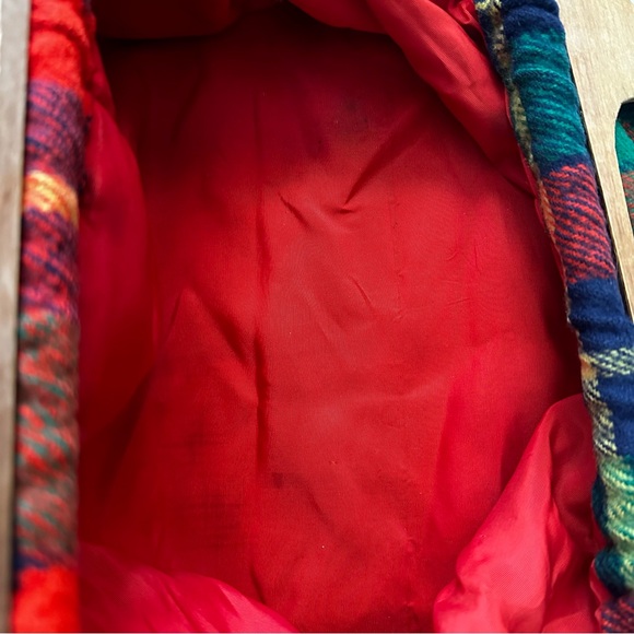 Vintage Plaid Wood Handled Bermuda Bag - Picture 4 of 6